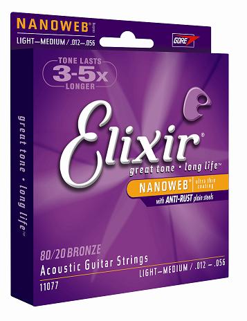 CUERDA GUITARRA ACUSTICA - ELIXIR NANOWEB 11077 (012-56)